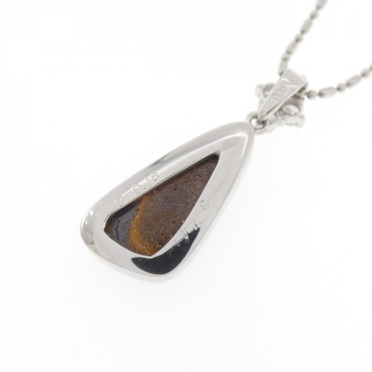 PT900/PT850 ボルダーオパール ネックレス 3.74CT