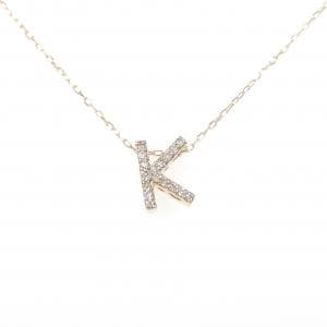 K18PG イニシャルK ダイヤモンド ネックレス 0.17CT