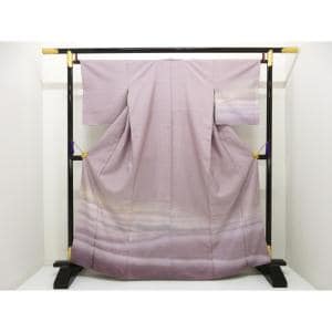 【未使用品】訪問着　牛首紬　ボカシ染　身幅２Ｌ寸