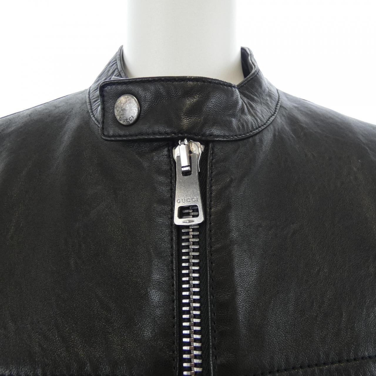 グッチ GUCCI 264857-XN571 レザーライダースジャケット