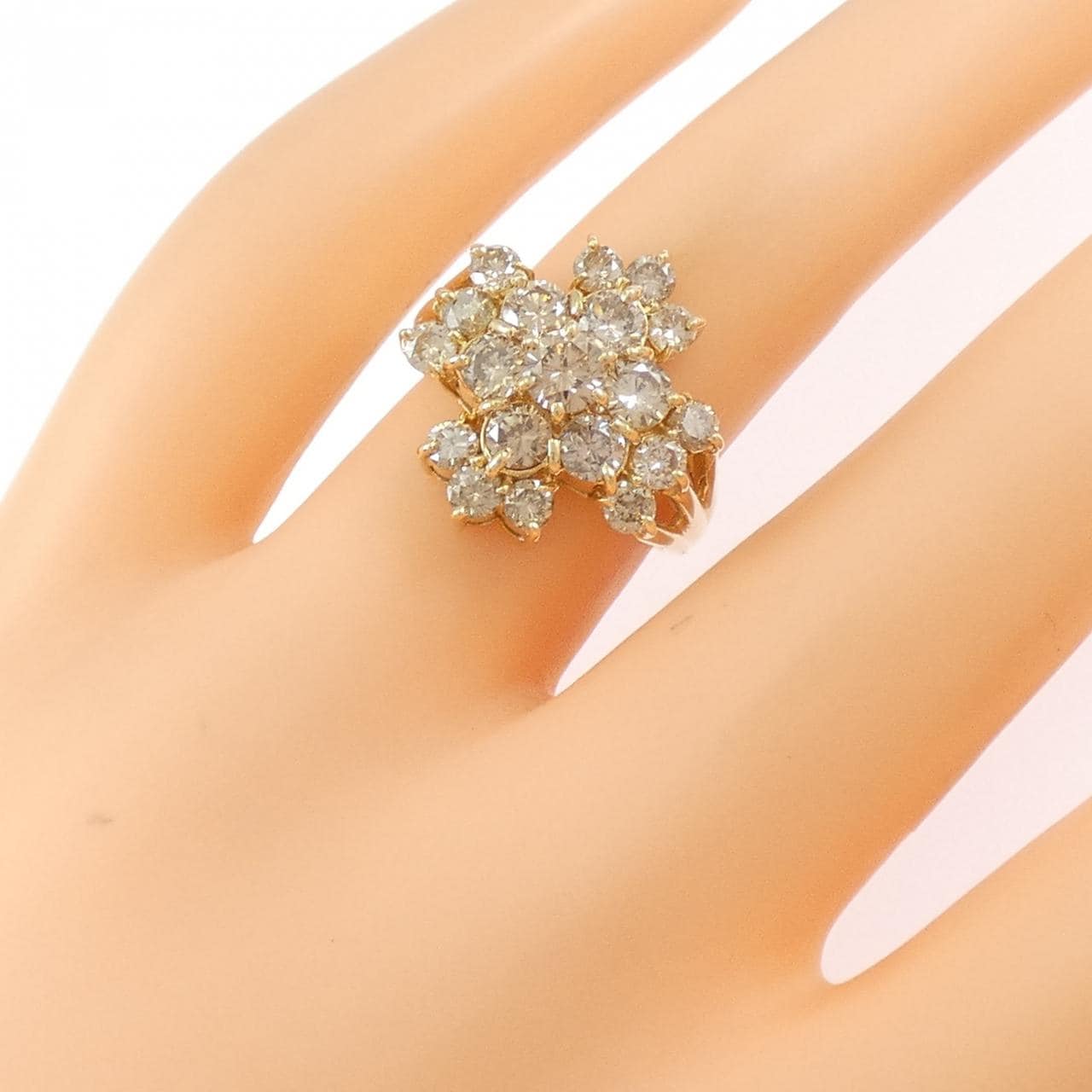 K18YG ダイヤモンド リング 2.02CT