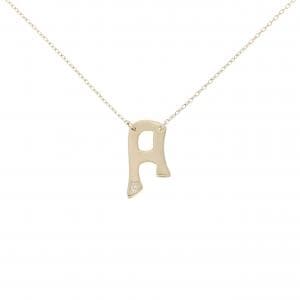 K18YG イニシャルA ダイヤモンド ネックレス 0.02CT