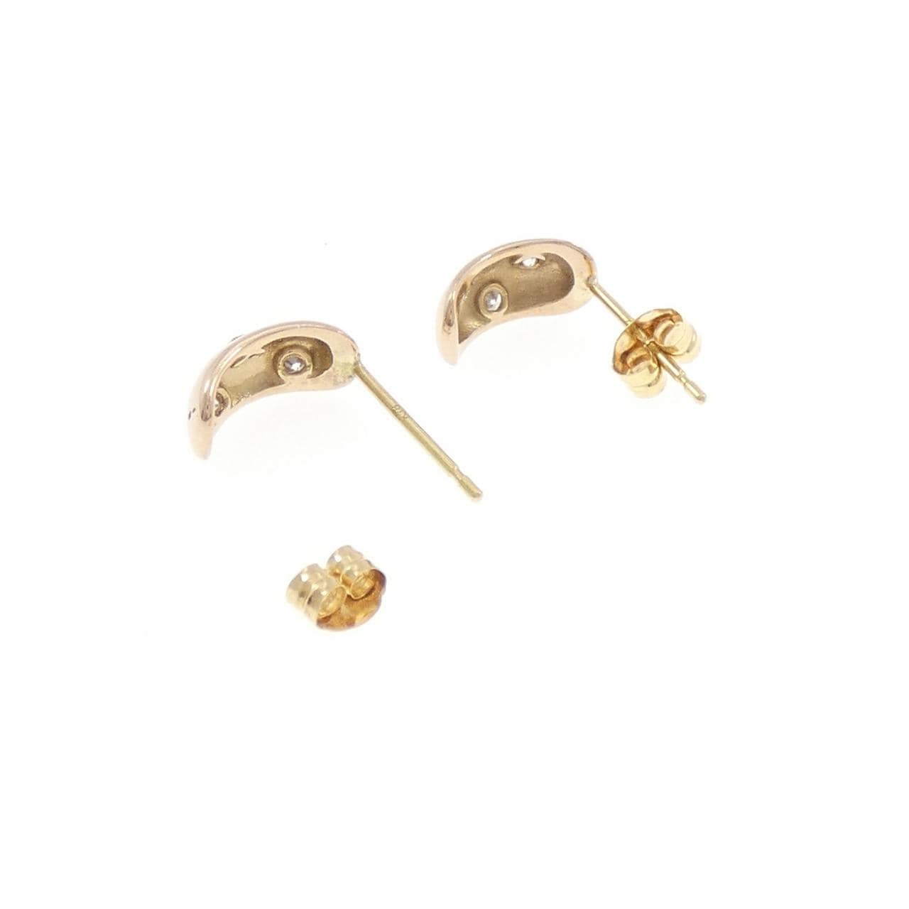 K18PG/K18YG スリーストーン ダイヤモンド ピアス