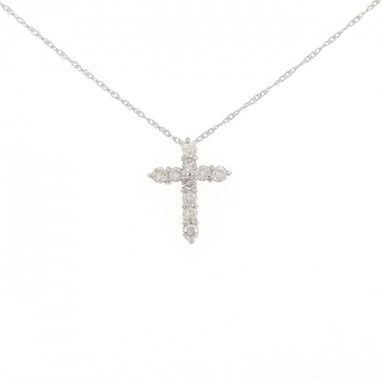 PT/PT850 クロス ダイヤモンド ネックレス 0.3CT