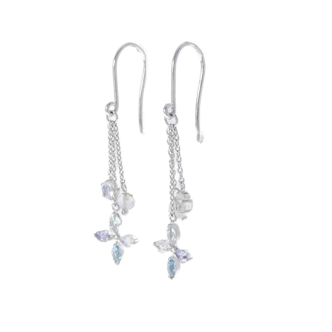 K14WG カラーストーン ピアス