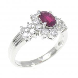 PT900 ルビー リング 0.55CT