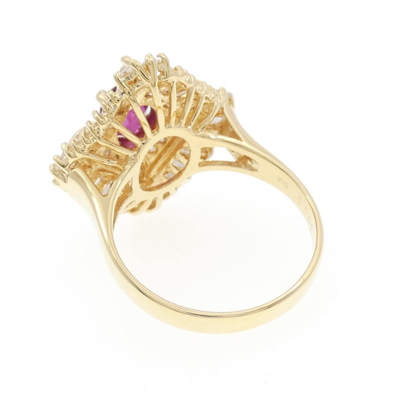 K18YG ルビー リング 0.83CT