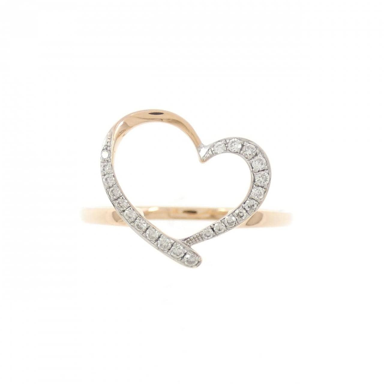 K18PG/K18WG ハート ダイヤモンド リング 0.09CT