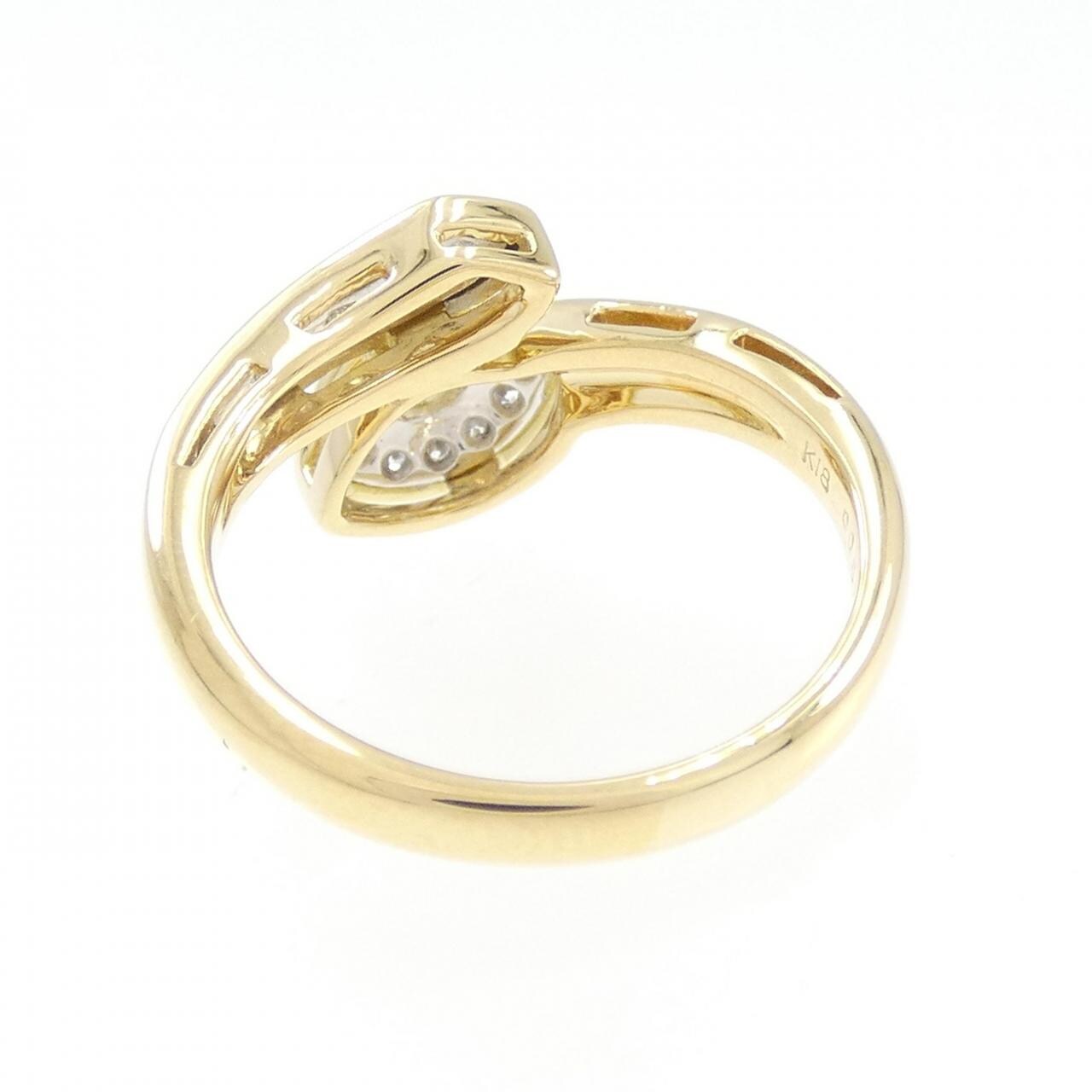 K18YG/PT ダイヤモンド リング 0.087CT