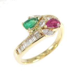 K18YG カラーストーン リング