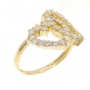 K18YG ハート ダイヤモンド リング