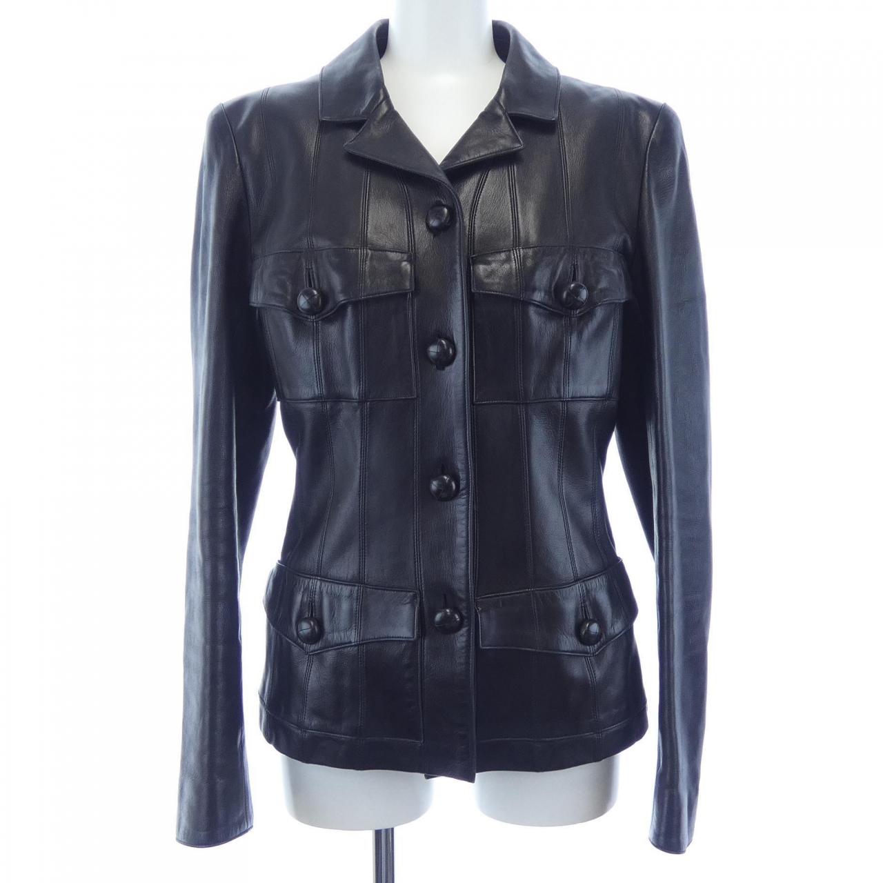 【ヴィンテージ】シャネル CHANEL P21617V01343 03A レザージャケット