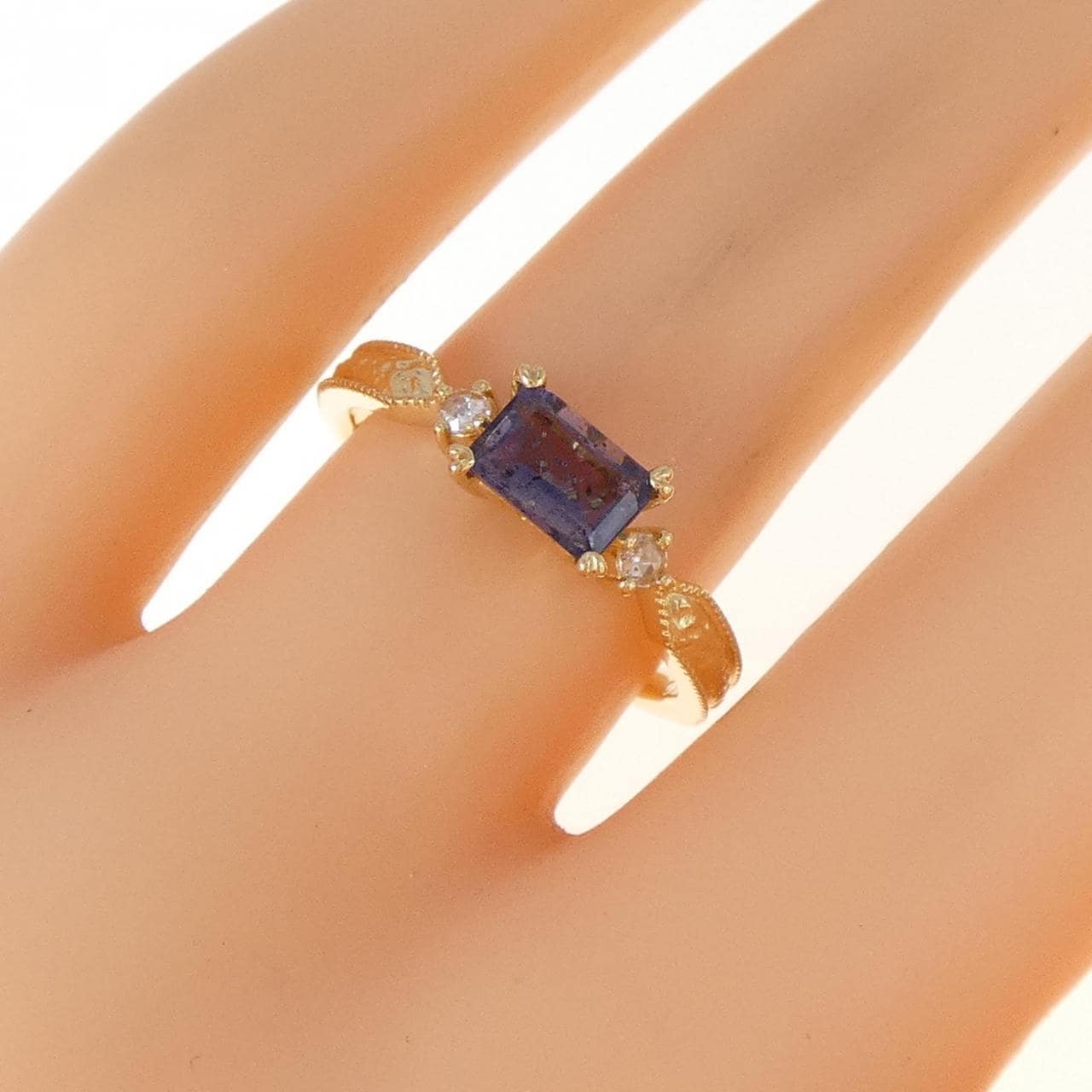 K18YG アイオライト リング 0.53CT