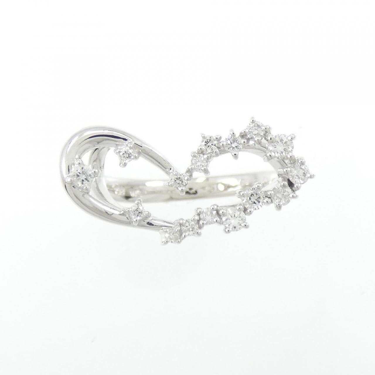 K18WG ハート ダイヤモンド リング 0.20CT