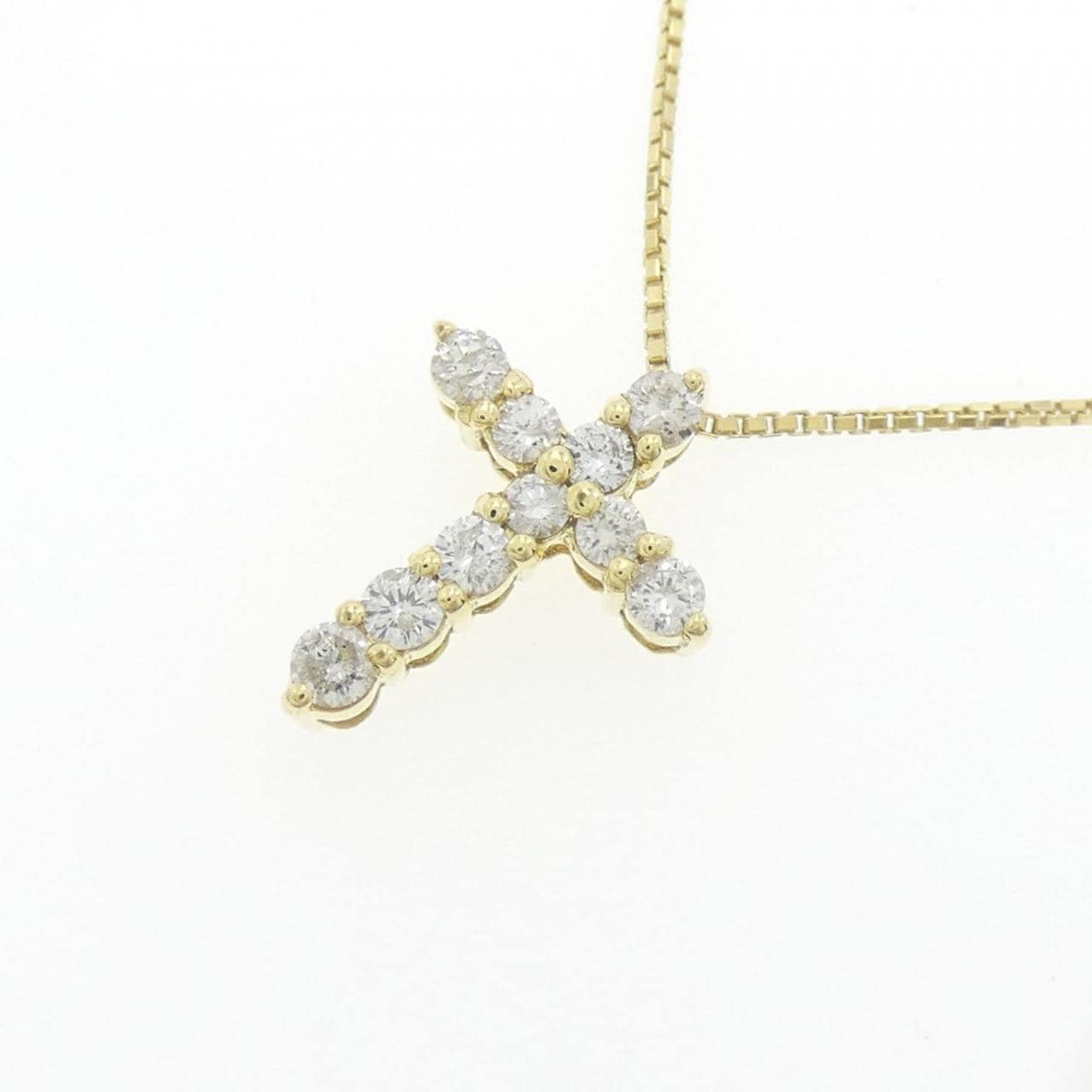 K18YG クロス ダイヤモンド ネックレス 0.30CT