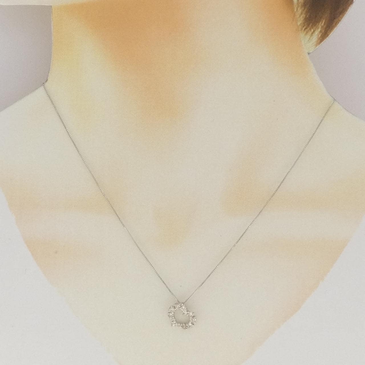PT1000/PT850 ハート ダイヤモンド ネックレス 0.5CT