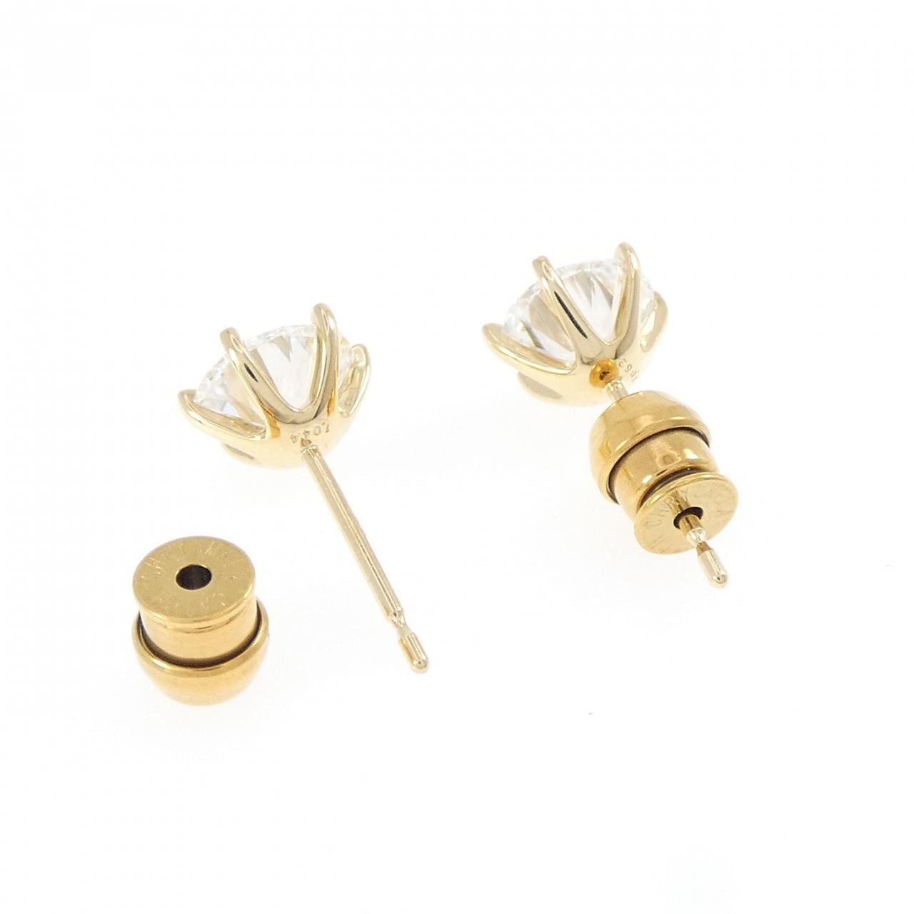 【リメイク】K18YG/ST ダイヤモンド ピアス 1.044CT 1.052CT F-G SI1-2 Good