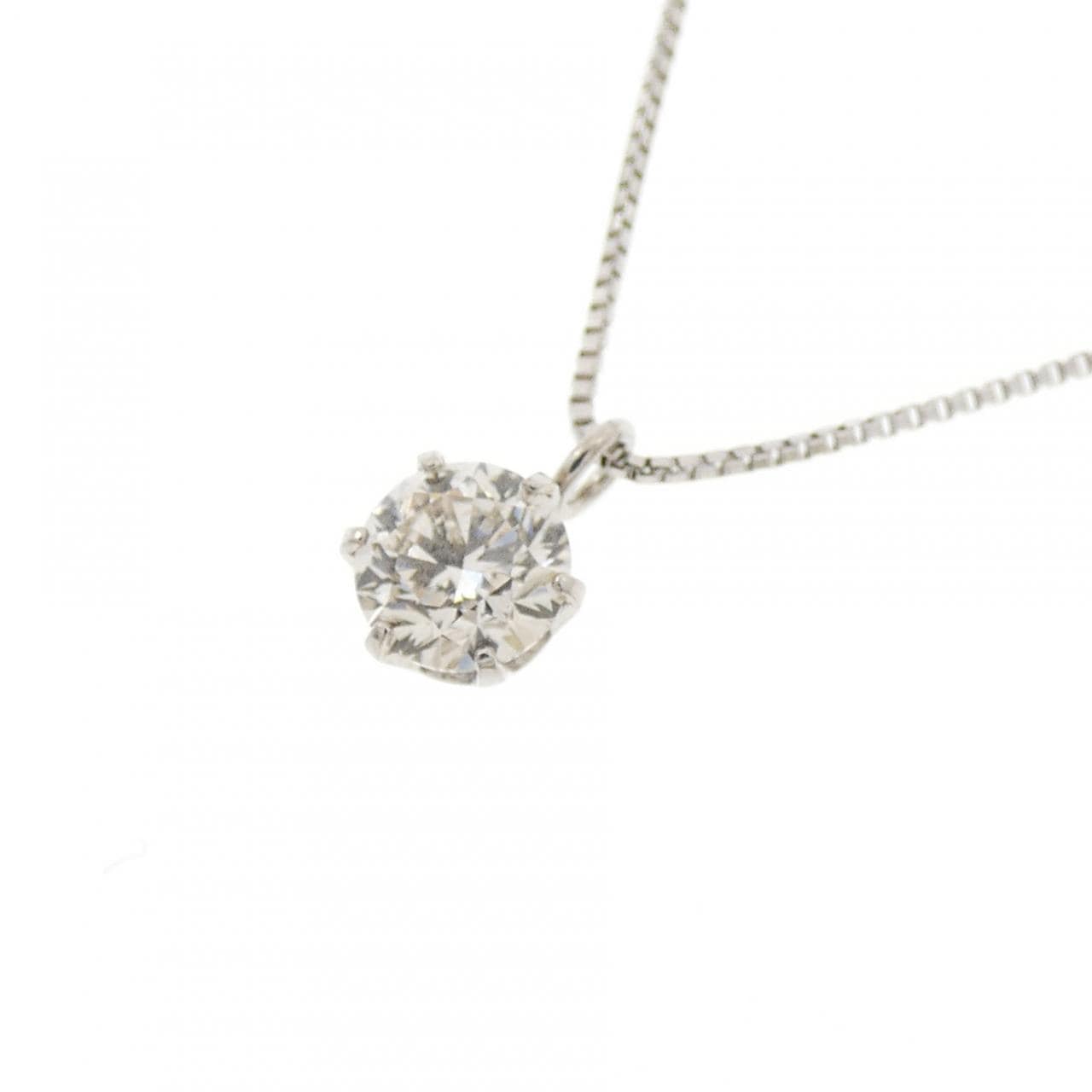 PT900/PT850 ソリティア ダイヤモンド ネックレス 0.30CT