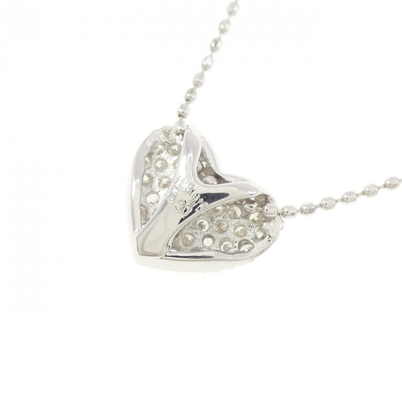 K18WG heart Diamond necklace 0.30CT
