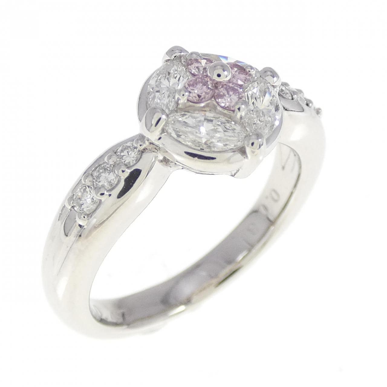 PT フラワー ピンクダイヤモンド リング 0.08CT