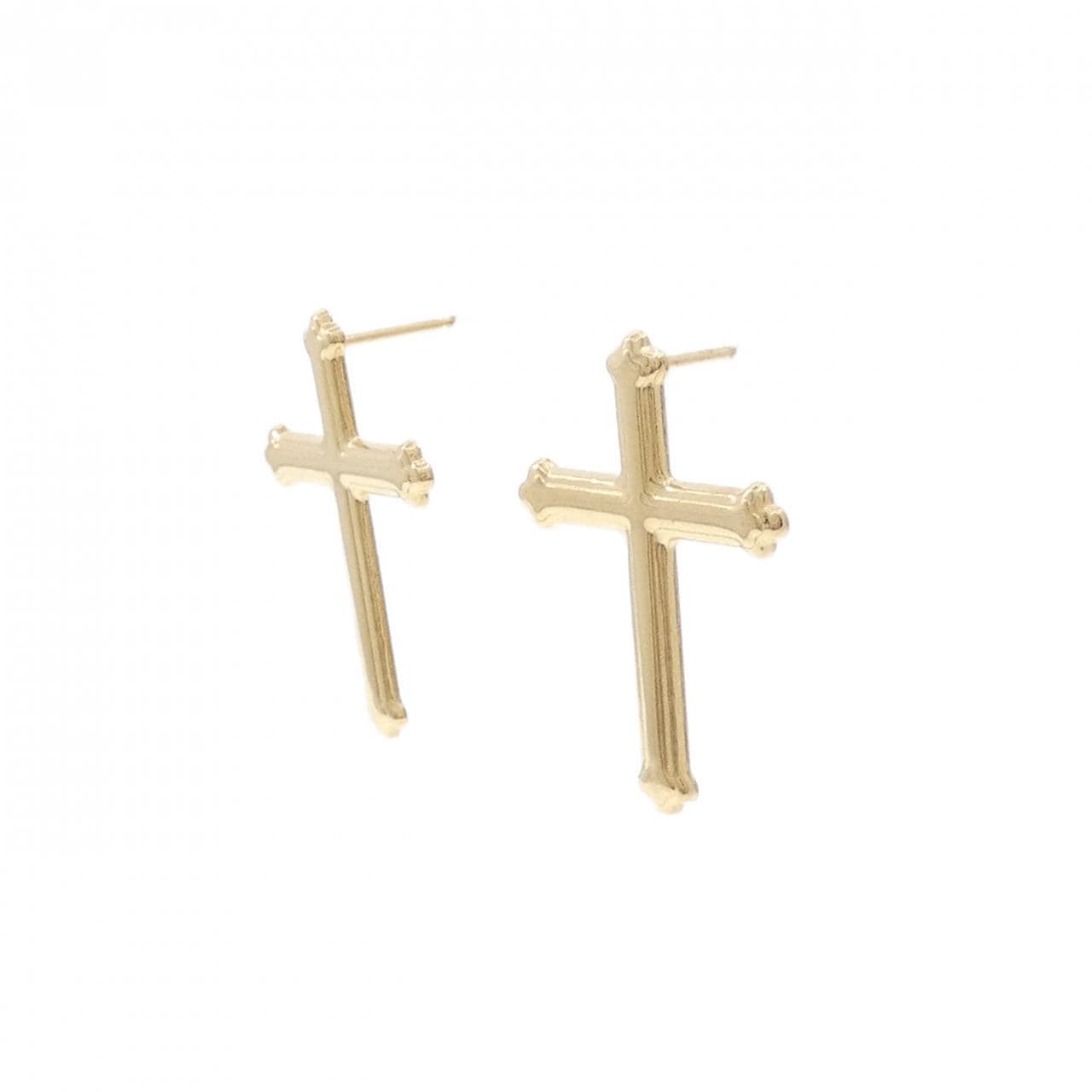 【新品】K18YG クロス ピアス