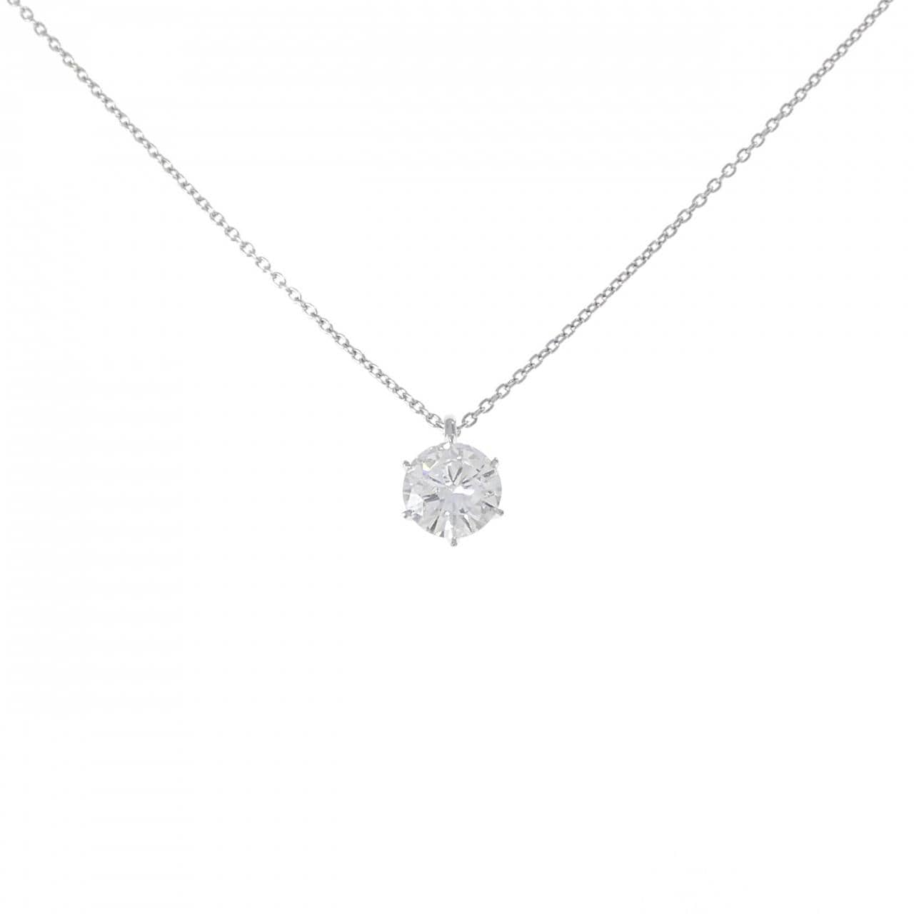 【再加工款】PT900/PT850单钻鑽石項鍊 1.041克拉 F色 I1淨度 良好