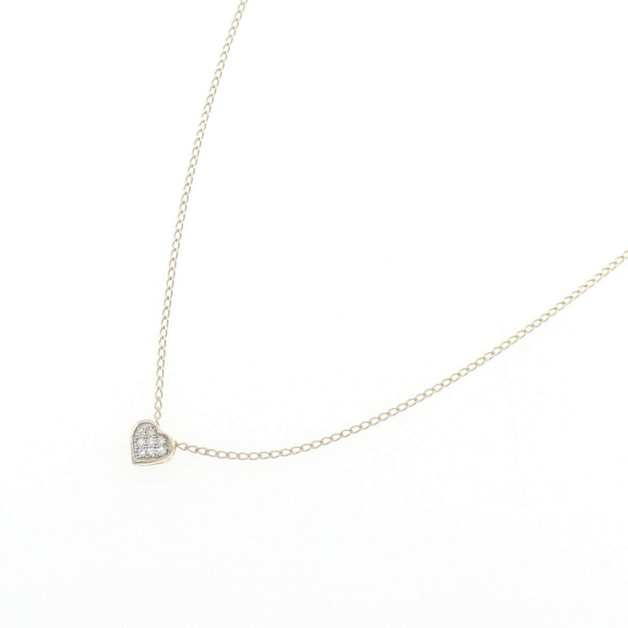 K10YG/K10WG ハート ダイヤモンド ネックレス