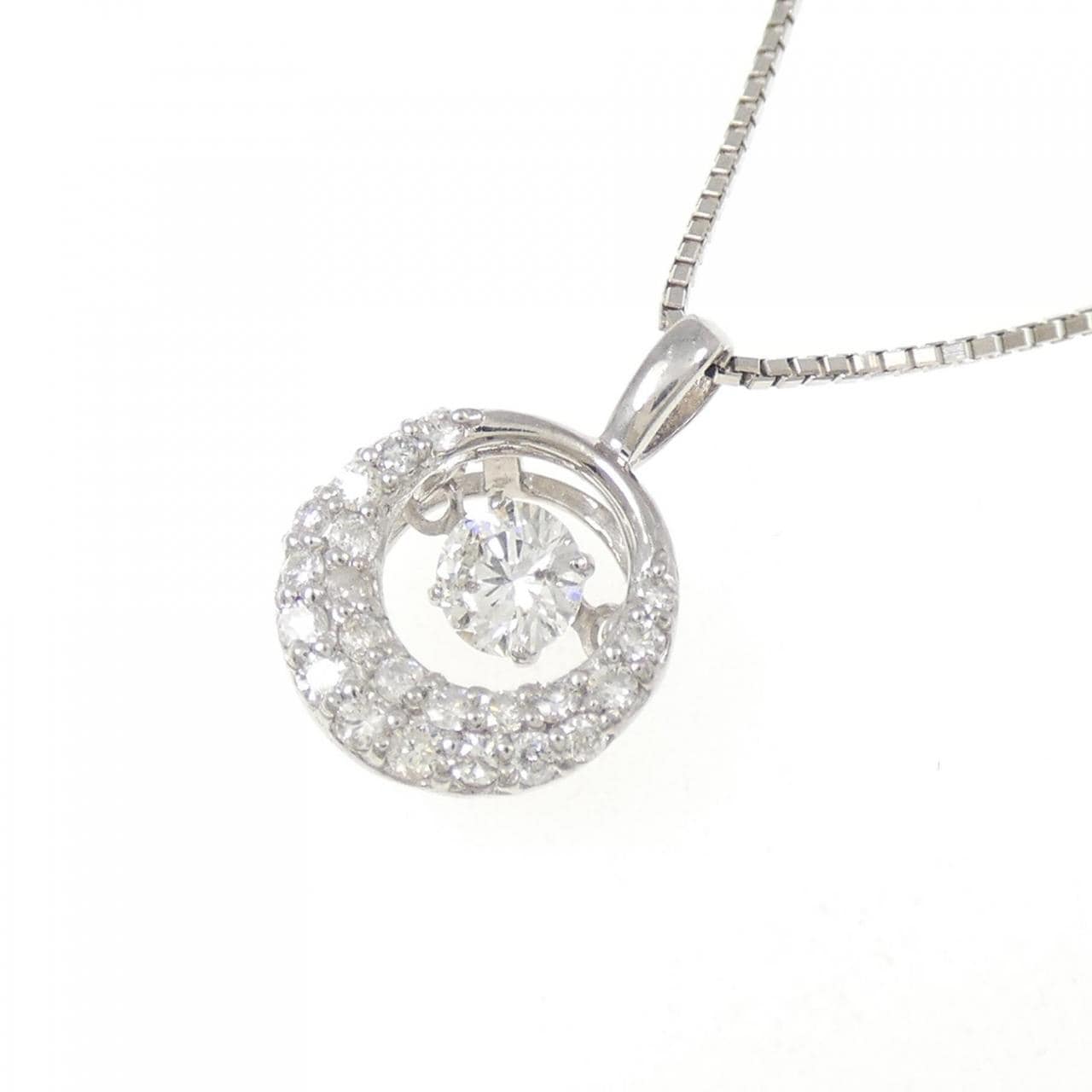 K18WG ダイヤモンド ネックレス 0.19CT