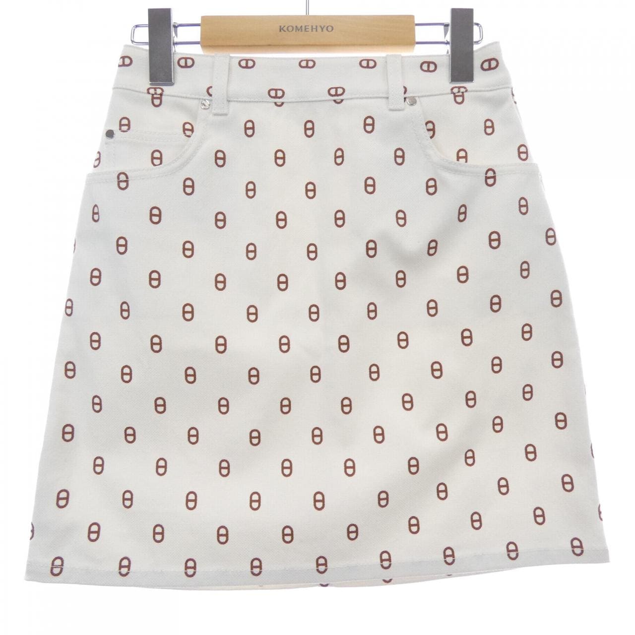 エルメス HERMES シェーヌ･ダンクル カルトゥッシュ クルー･ド･セル 4E0315D3 スカート