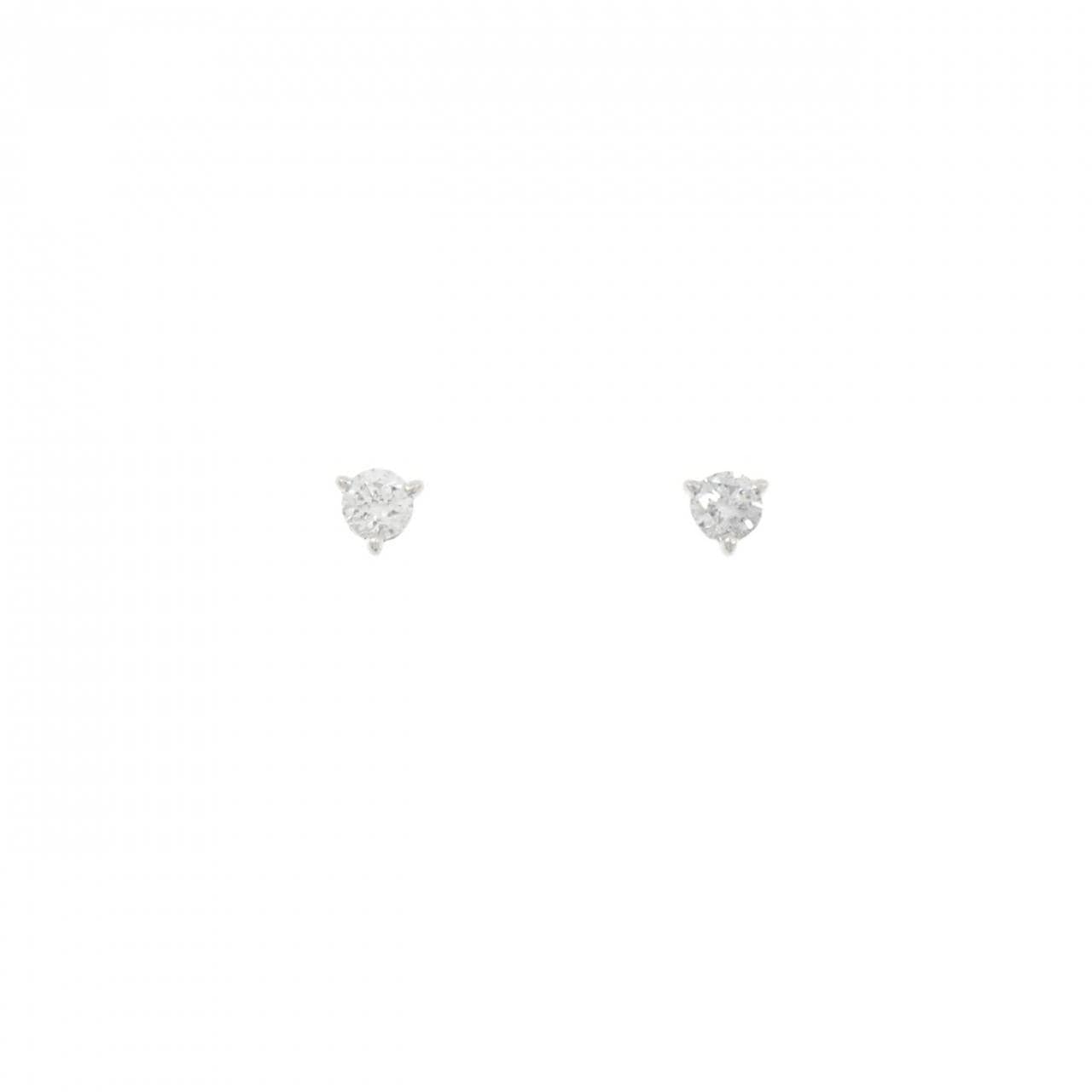 PT900 ソリティア ダイヤモンド ピアス 0.20CT