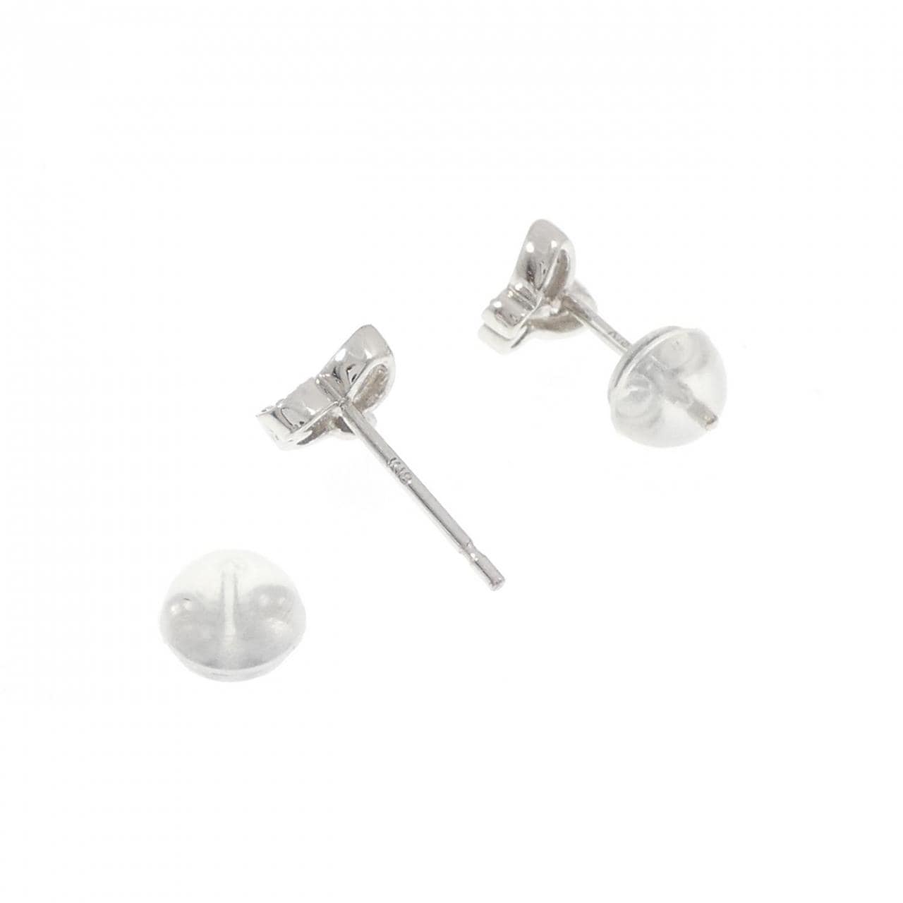 K18WG Butterfly Diamond Earrings 0.08CT