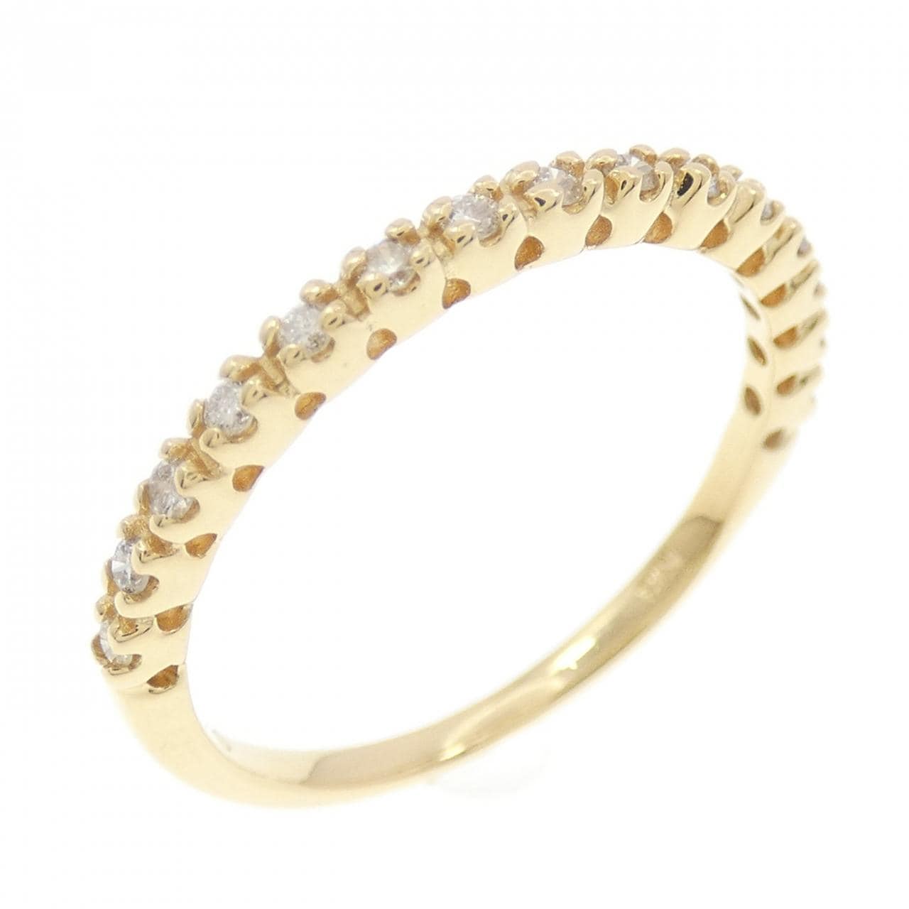 K18YG ハーフエタニティ ダイヤモンド リング 0.13CT