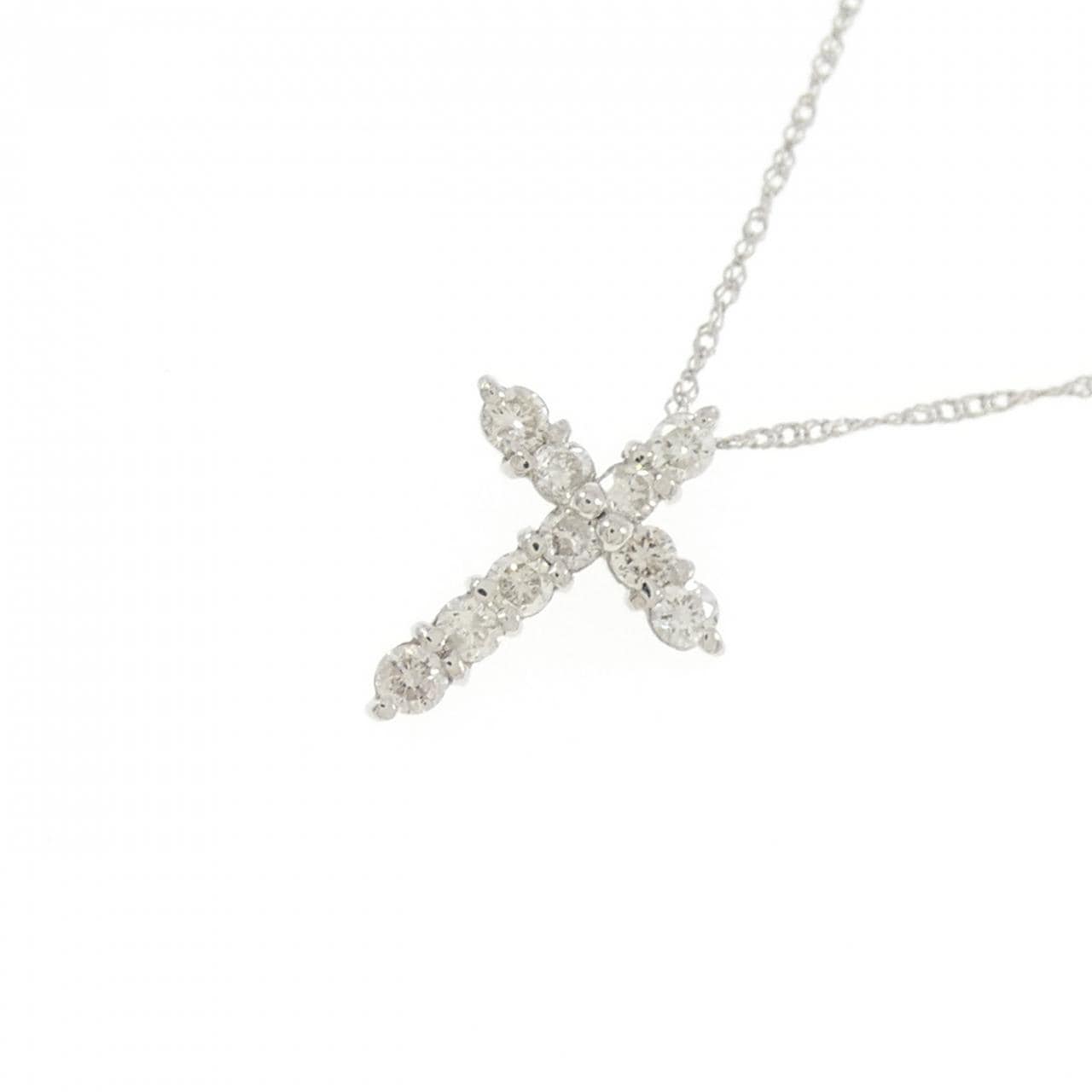 PT/PT850 クロス ダイヤモンド ネックレス 0.3CT