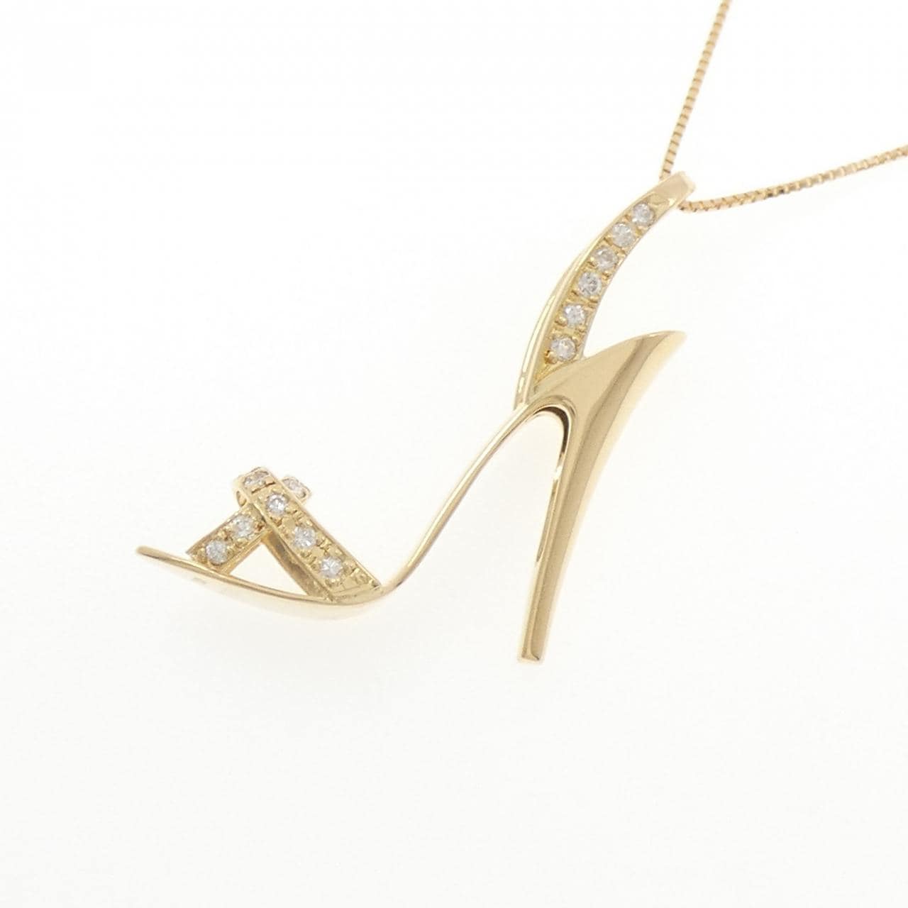 K18YG ハイヒール ダイヤモンド ネックレス 0.33CT