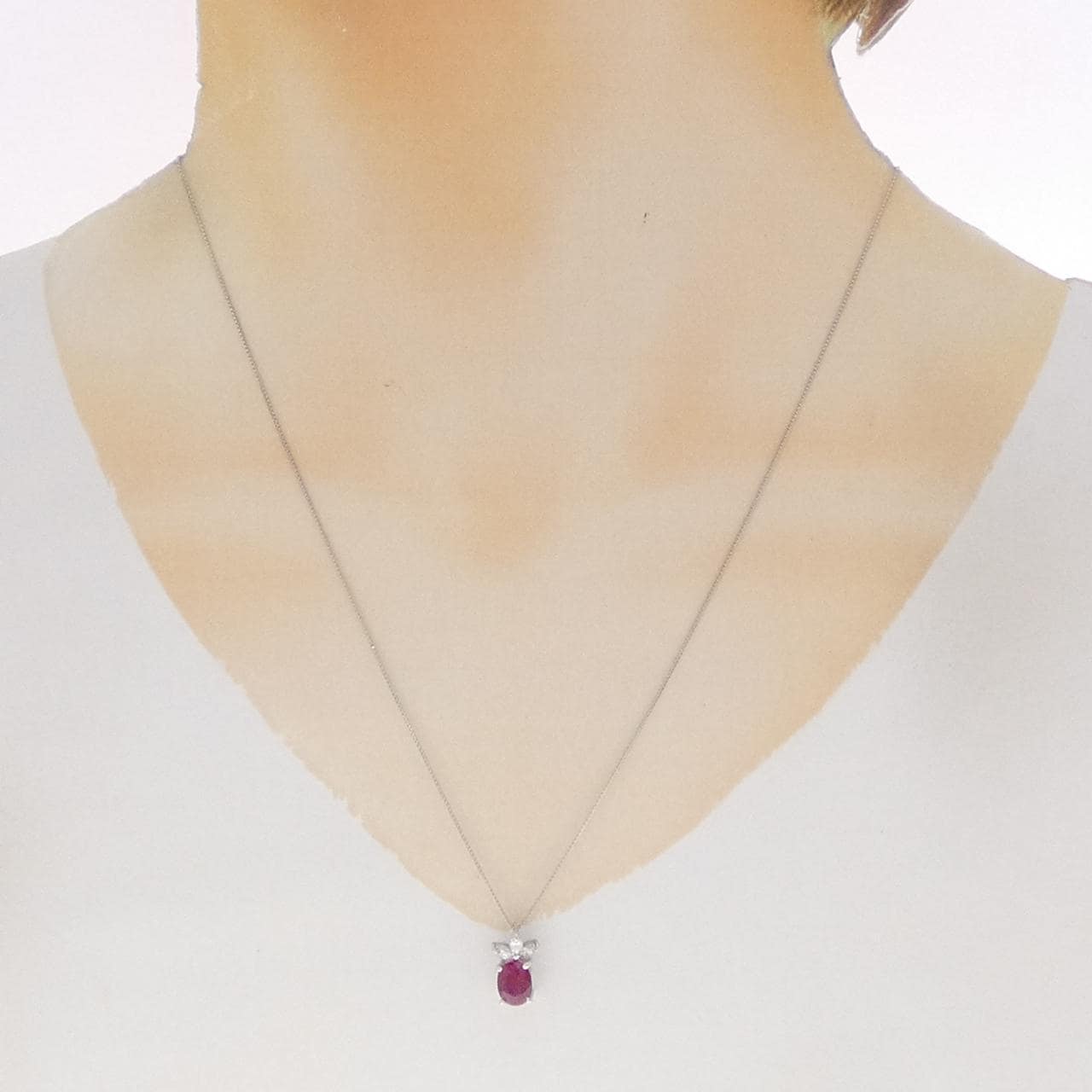 PT900/PT850 ルビー ネックレス 1.47CT