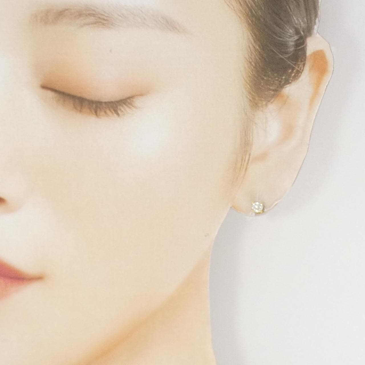 K18YG ソリティア ダイヤモンド ピアス 0.432CT