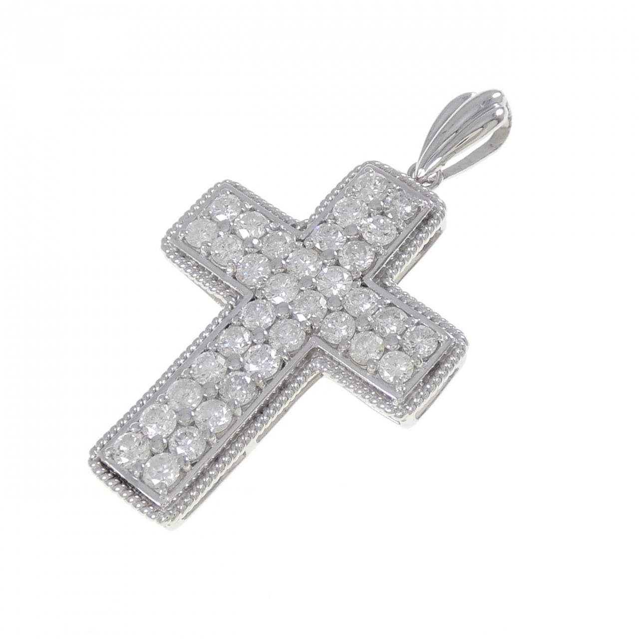 PT900 クロス ダイヤモンド ペンダント 2.50CT