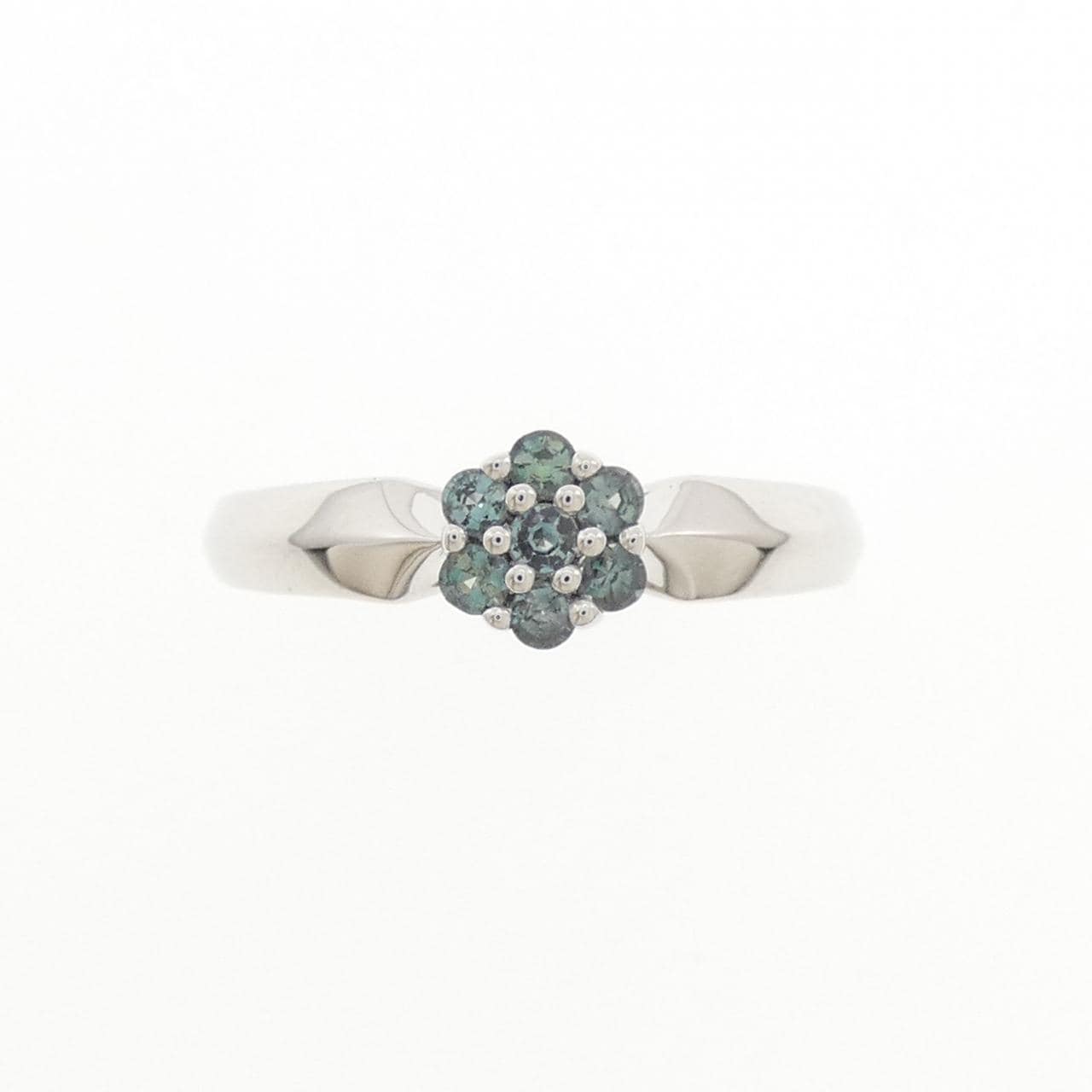 K18WG フラワー アレキサンドライト リング 0.25CT