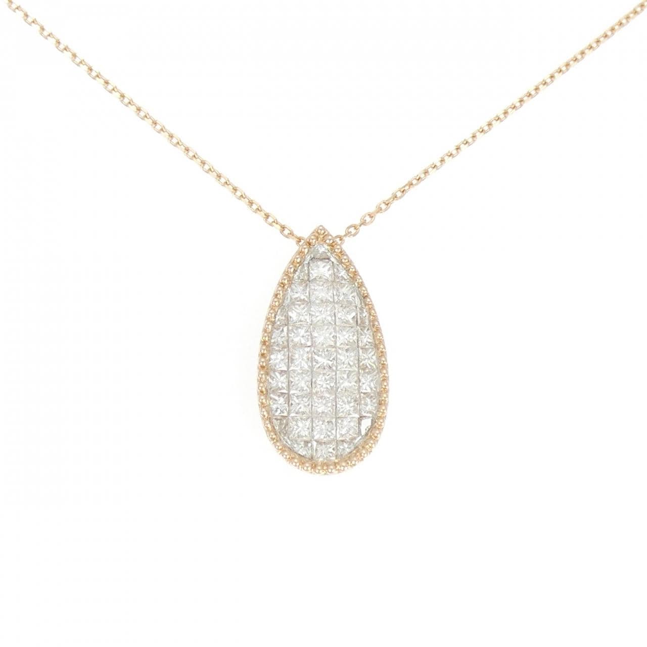 750PG/K18PG ダイヤモンド ネックレス 2.00CT