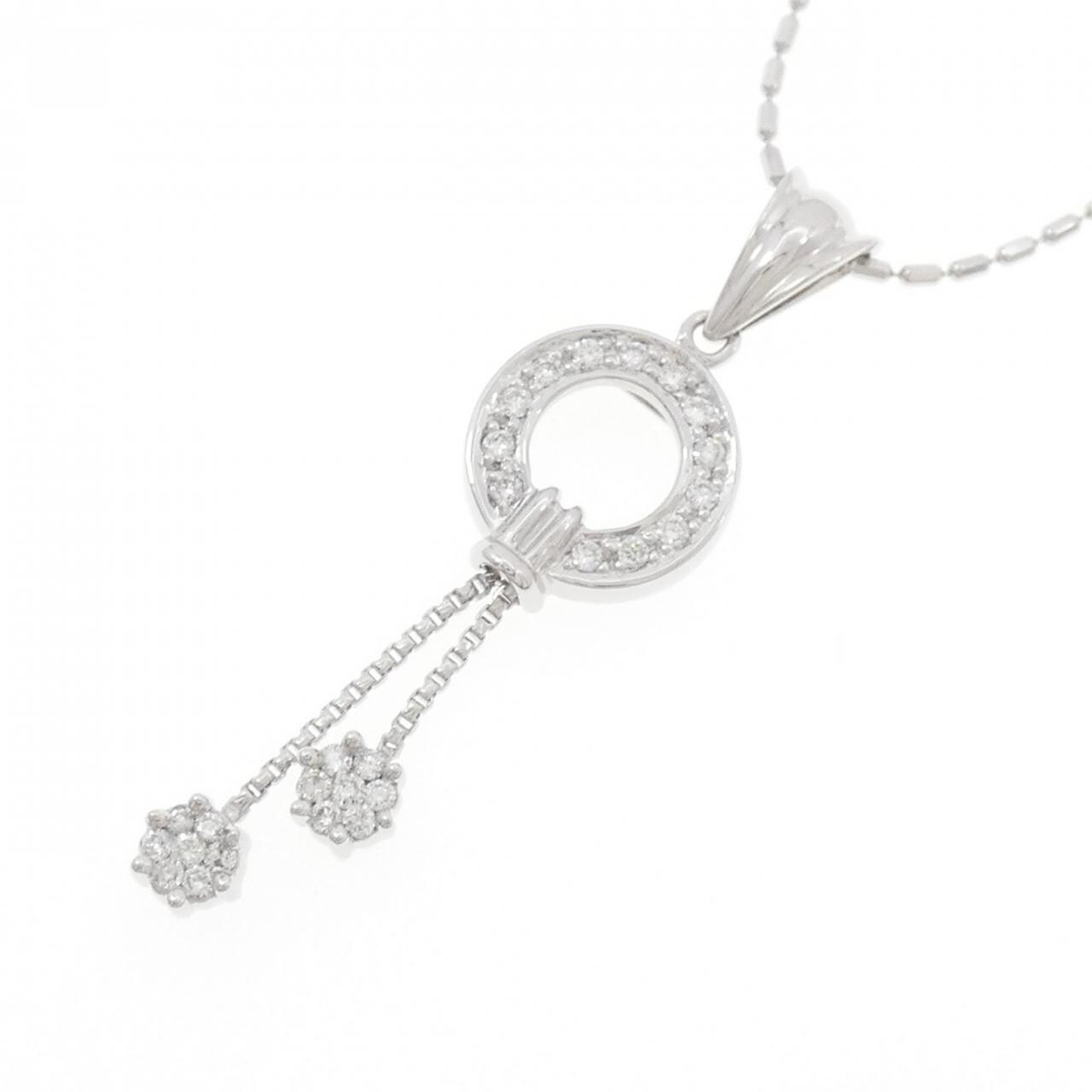 K18WG ダイヤモンド ネックレス 0.28CT