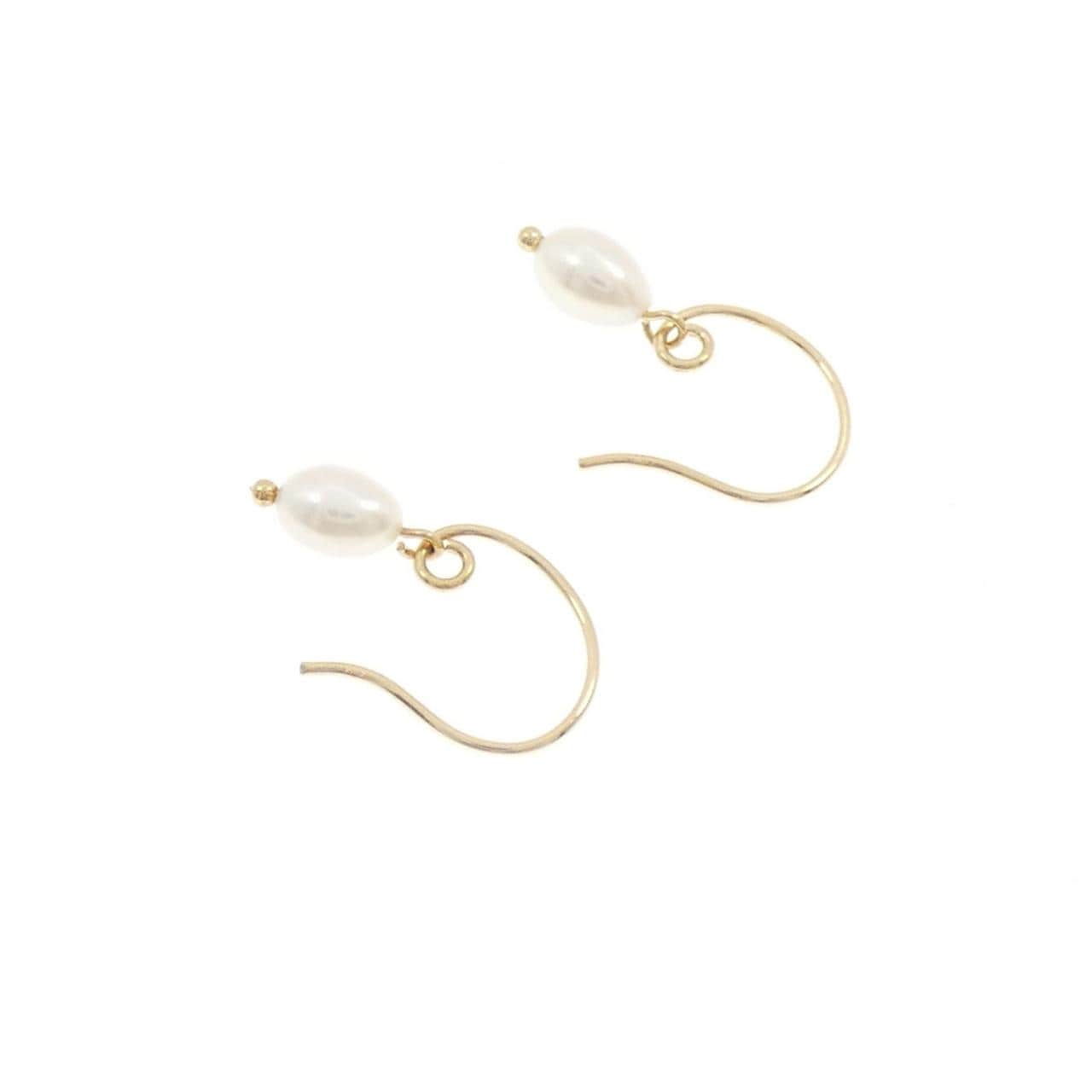 K18YG 淡水パール ピアス