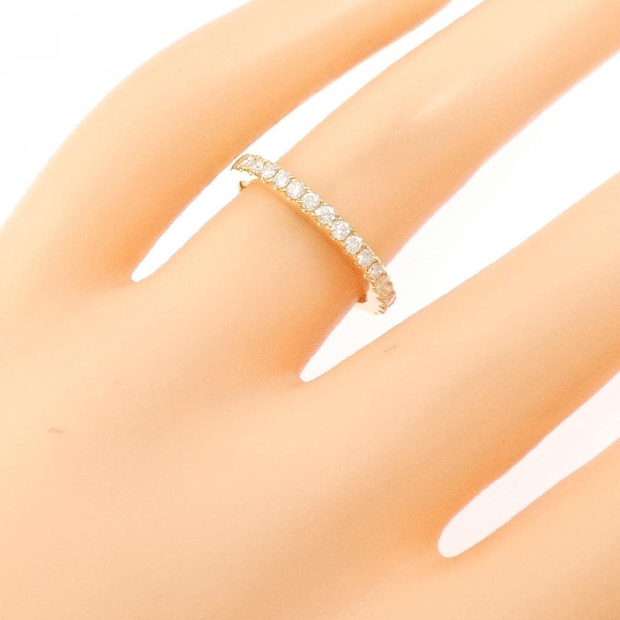 【リメイク】K18YG ハーフエタニティ ダイヤモンド リング 0.32CT