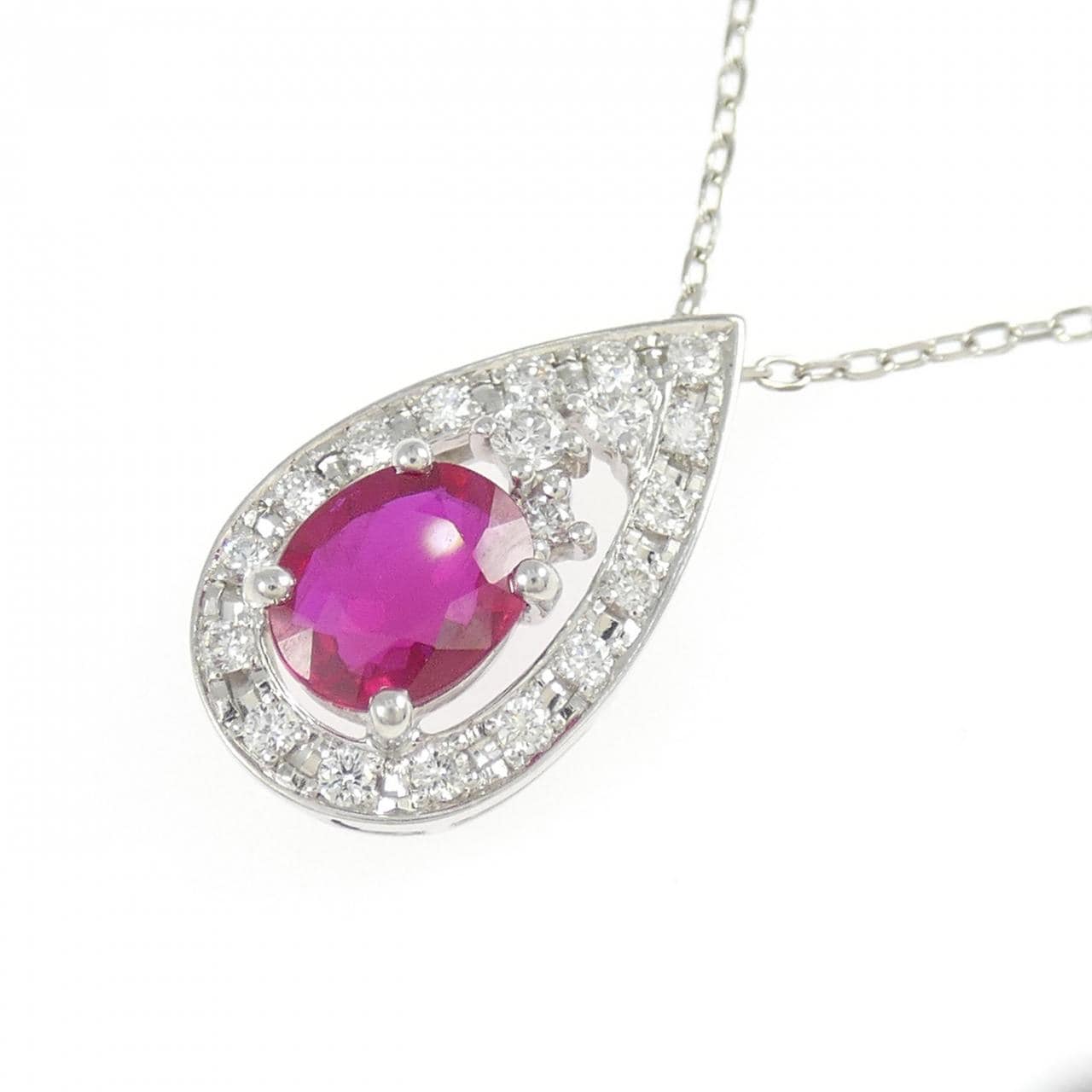 PT900/PT850 ルビー ネックレス 1.12CT