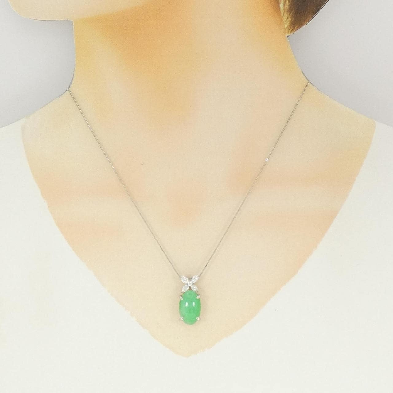PT900/PT850 ヒスイ ネックレス 6.86CT