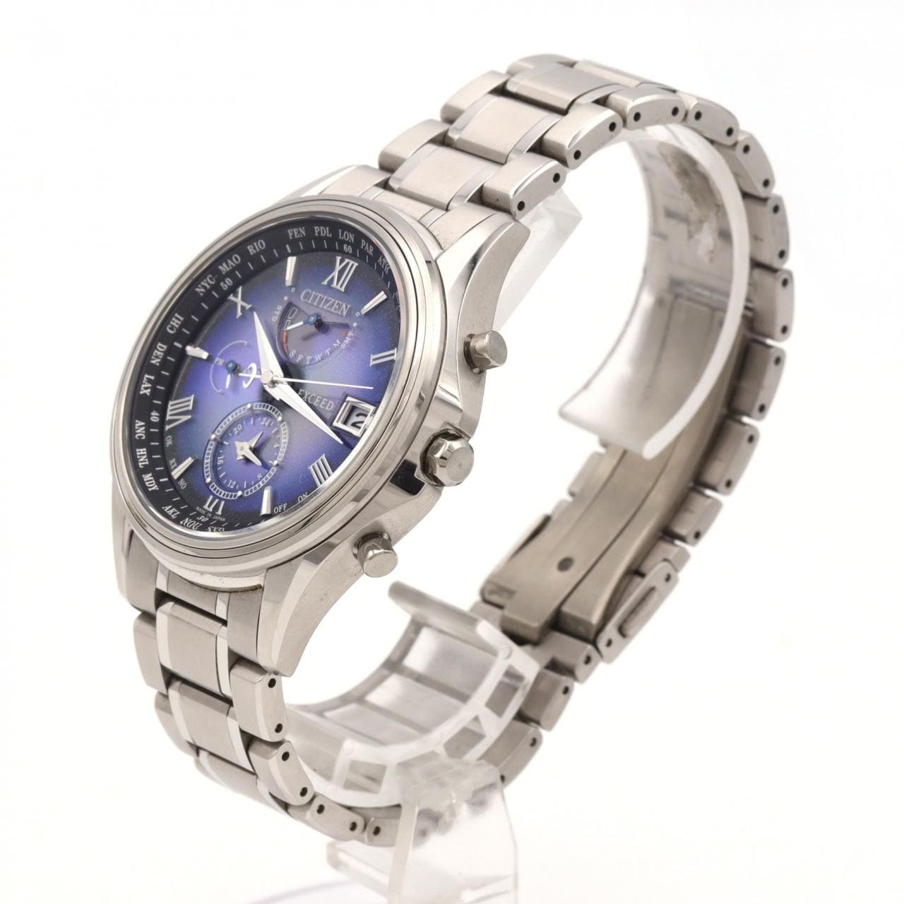 シチズン エクシード･UNITE with BLUE 電波時計 H820-000F901/AT9130-77L TI ソーラークォーツ