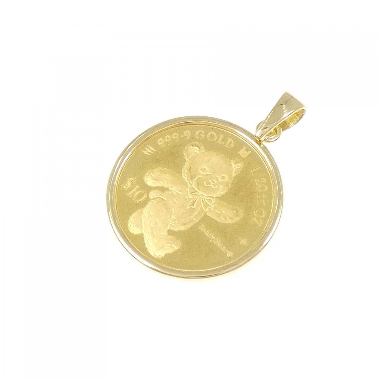K18YG(枠) コイン ペンダント