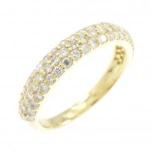 K18YG パヴェ ダイヤモンド リング 0.75CT