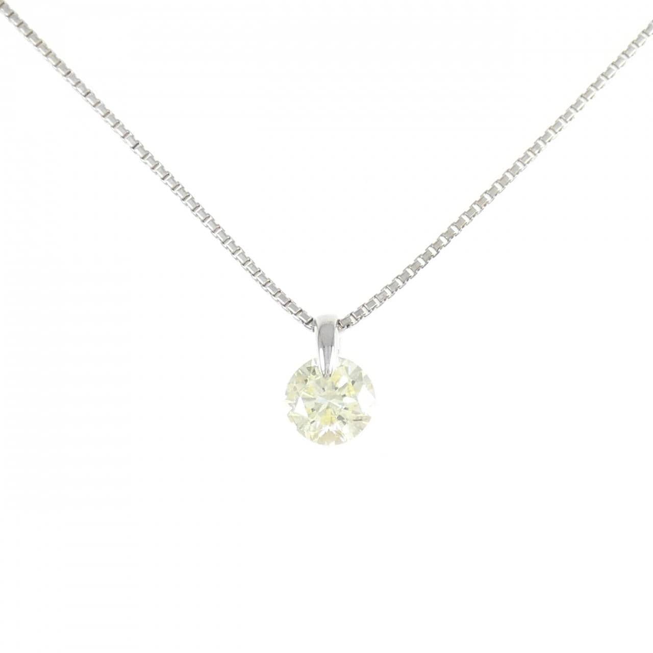 K18WG ソリティア ダイヤモンド ネックレス 1.047CT