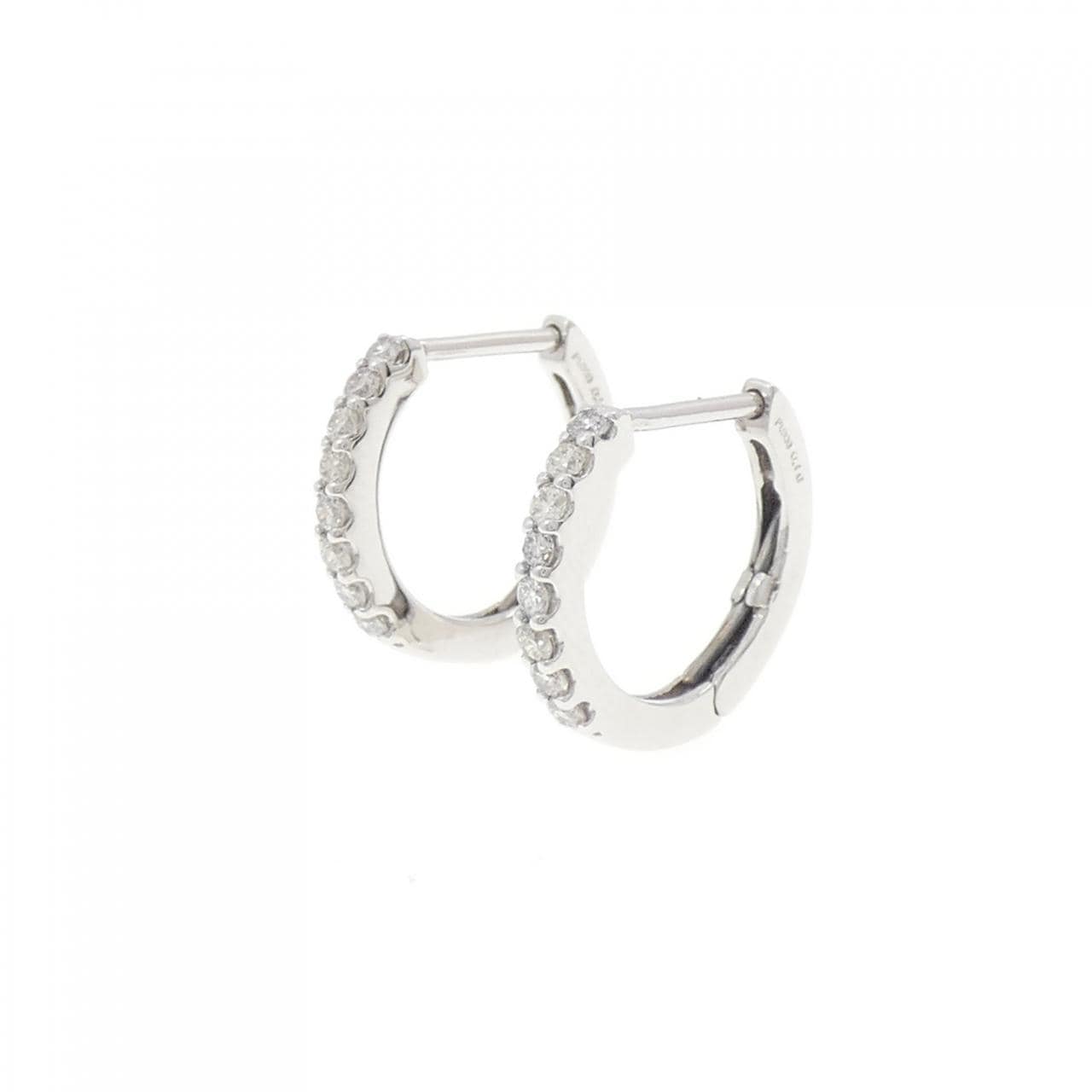【新品】PT900 フープ ダイヤモンド ピアス 0.20CT