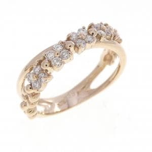 K18PG フラワー ダイヤモンド リング 0.20CT